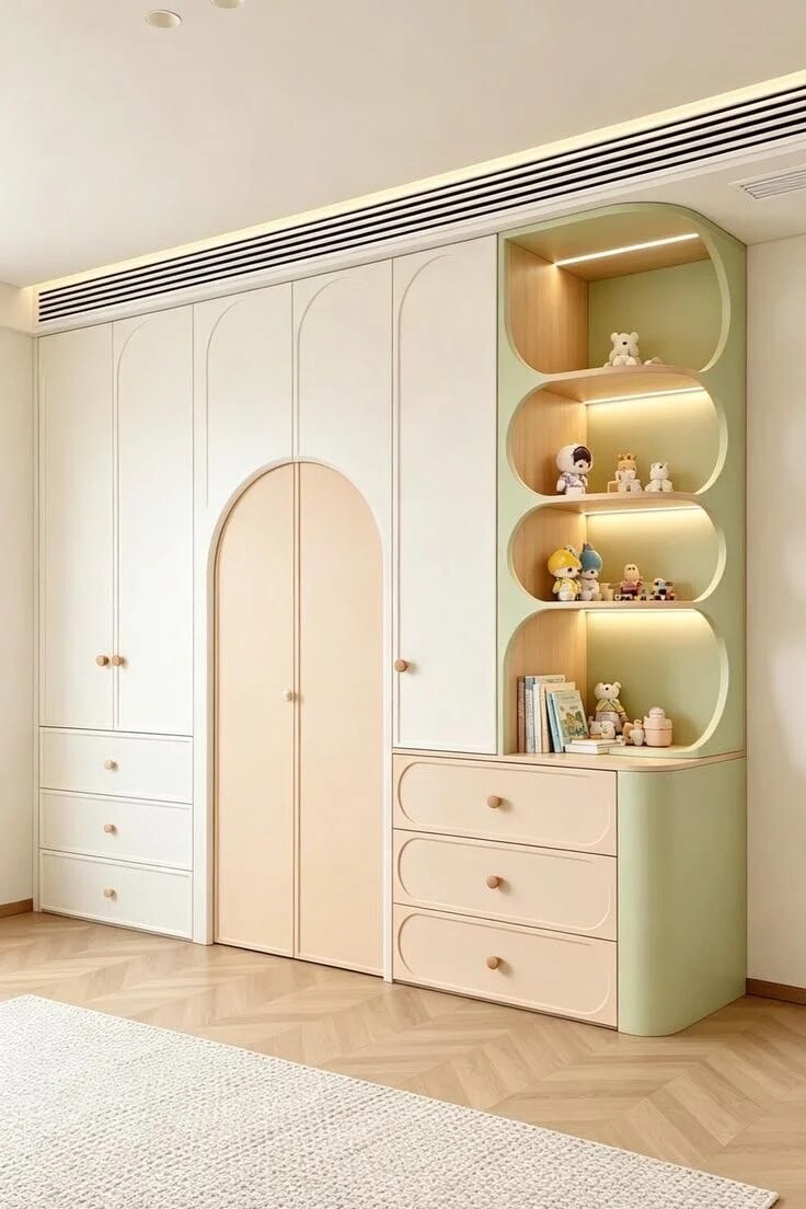 Pastel Wardrobe & Display — Children’s rooms · CBR interior design reference
