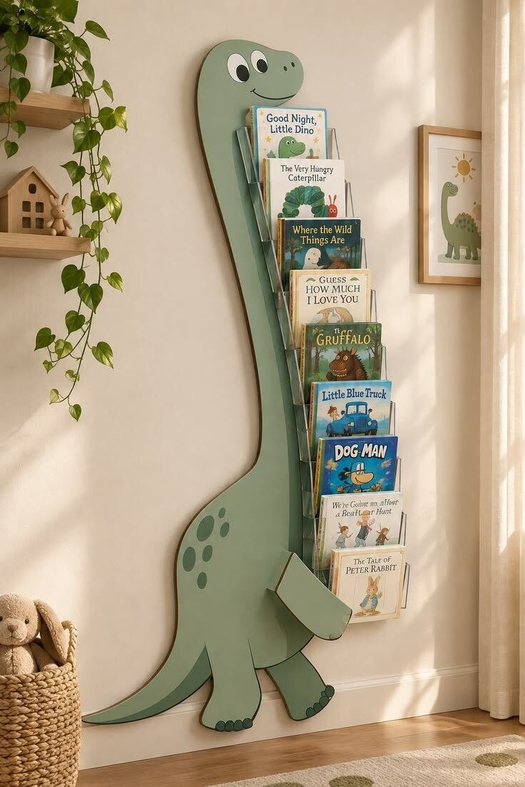 Dinosaur reading shelf — new HiVibes portfolio design reference