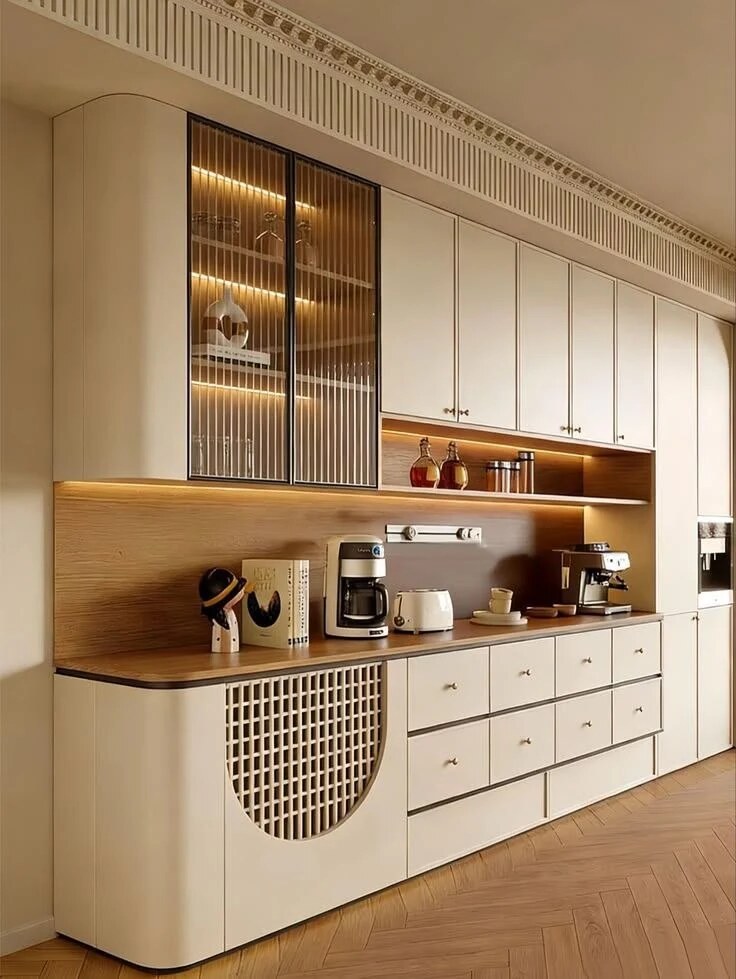 Illuminated Crockery Display — Crockery interior design reference