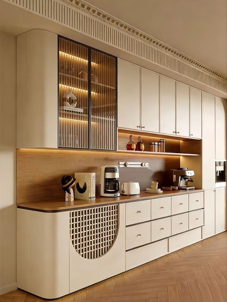 Walnut serving wall — new HiVibes portfolio design reference