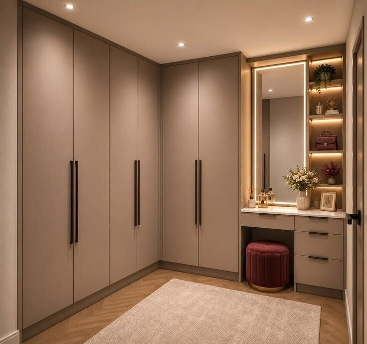 Full-height wardrobe bedroom — new HiVibes portfolio design reference